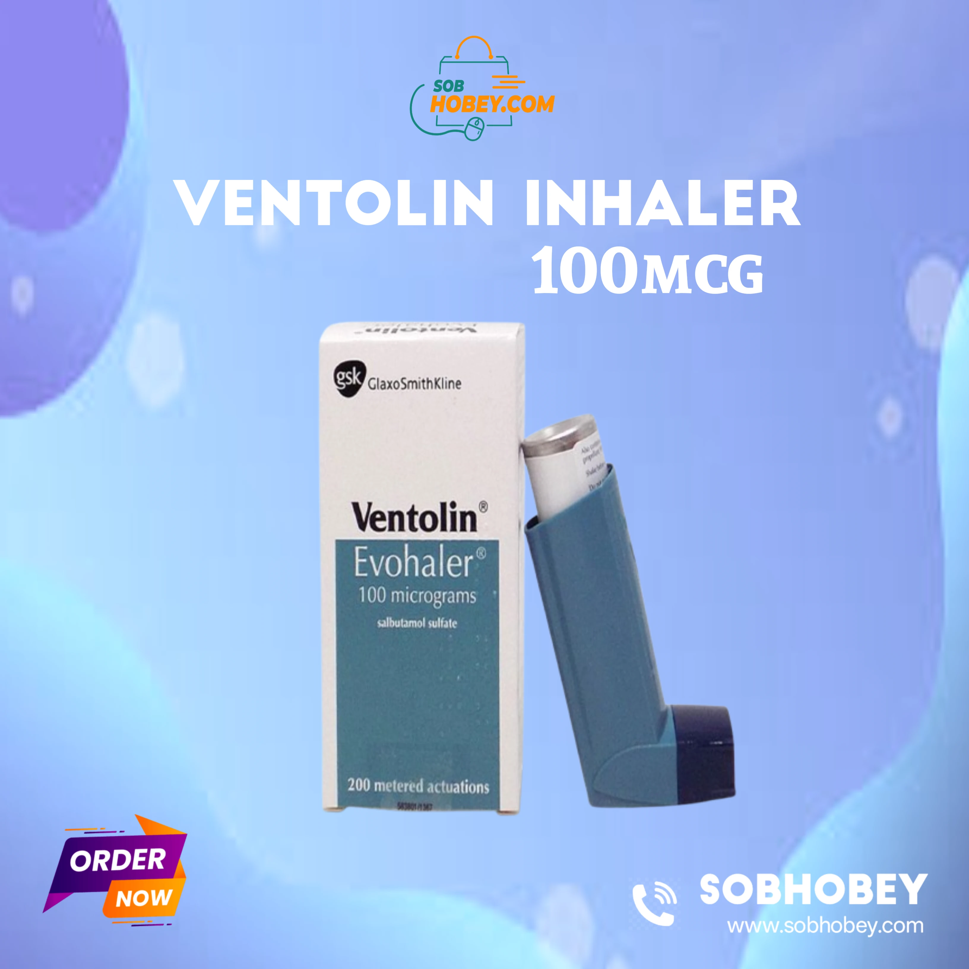 Ventolin Inhaler 100mcg | SobHobey Ecommerce
